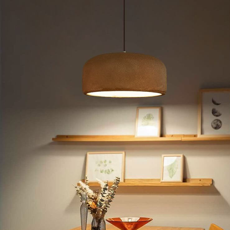 Japanese Minimalist Matte Texture Resin Dome 1-light Pendant Light BulbSquare