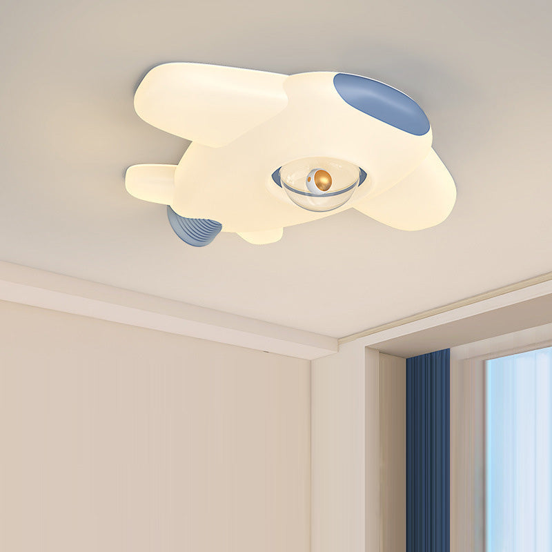 Lumendat Contemporary Creative Iron PE Cartoon Airplane Design LED Kids Flush Mount Ceiling Light For Bedroom Lumendat