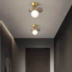 Modern Mid-century Acrylic Flower Decor Glass Ball Shade 1-Light Semi-Flush Mount Ceiling Light For Living Room Lumendat