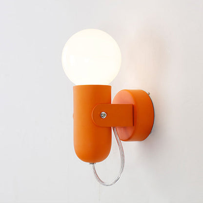 Nordic Creative Solid Color Round Head 1-Light Wall Sconce Lamp
