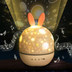 Lumendat Contemporary Creative Kids Projectable Round Rabbit Deer ABS LED Table Lamp For Bedroom Lumendat