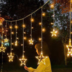 LED Solar Star Moon Curtain Light Christmas Outdoor Patio Decorative Camping String Lights Lumendat