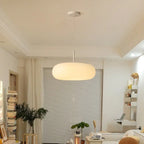 Modern Minimalist Oval Iron Pe LED Pendant Light for Living Room BulbSquare