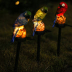 Outdoor Solar Waterproof Colorful Resin Parrot LED Lawn Insert Landscape Light Lumendat