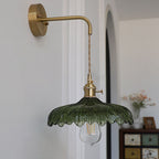 Modern Art Deco Iron Flower Glass Shade 1-Light Wall Sconce Lamp For Bedroom Lumendat