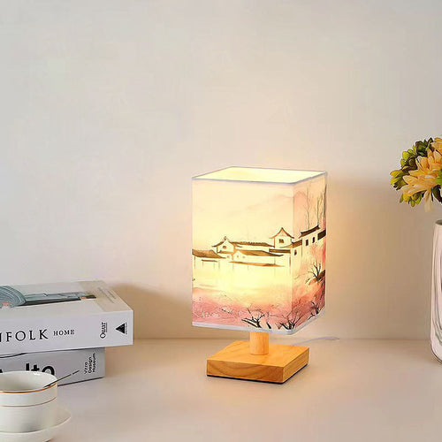 Contemporary Creative Fabric Square USB LED Table Lamp For Bedroom Lumendat
