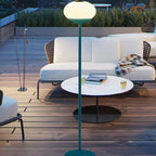 Solar Modern Minimalist Wrought Iron PE Oval LED Outdoor Standing Floor Lamp Lumendat