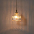 Modern Minimalist Copper Glass Semicircular 1-light Pendant Light for Bedroom