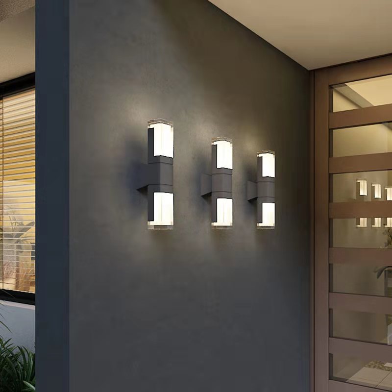 Outdoor Modern Waterproof Rectangular Column LED Wall Sconce Lamp Lumendat