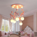 Lumendat Modern Art Deco Kids Iron Resin Glass Round Base Ball Horse 1/3/5 Light Flush Mount Ceiling Light For Bedroom Lumendat
