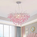Modern Luxury Crystal Glass Aluminum Branch Water Drop 6/8/10/14 Chandeliers for Dining Room Lumendat