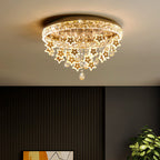 Lumendat Contemporary Nordic Kids Iron Acrylic Crystal Round Star Pendant LED Flush Mount Ceiling Light For Bedroom Lumendat
