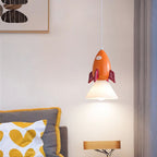 Lumendat Nordic Cartoon Resin Rocket Snowman 1-Light Kids Pendant Light Lumendat