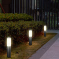 Modern Cylindrical Stainless Steel Waterproof Solar Outdoor Lawn LED Garden Ground Insert Landscape Light Lumendat