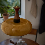 Contemporary Retro Wood Iron Glass Drum Round 1-light Pendant Light for Dining Room BulbSquare