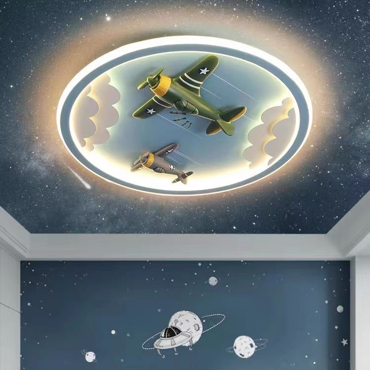 Lumendat Contemporary Creative Cartoon Fighter Unicorn Resin Acrylic LED Kids Flush Mount Ceiling Light For Bedroom Lumendat