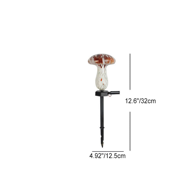 Contemporary Creative Colorful Mushroom Glass Shape LED Solar Waterproof Lawn Insert Light For Garden Lumendat