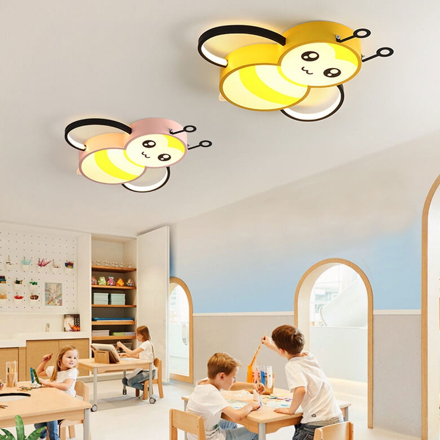Lumendat Nordic Childlike Cartoon Bee Design LED Flush Mount Light Lumendat