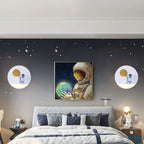 Lumendat Contemporary Creative Iron Resin Round Astronaut LED Wall Sconce Lamp For Bedroom Lumendat