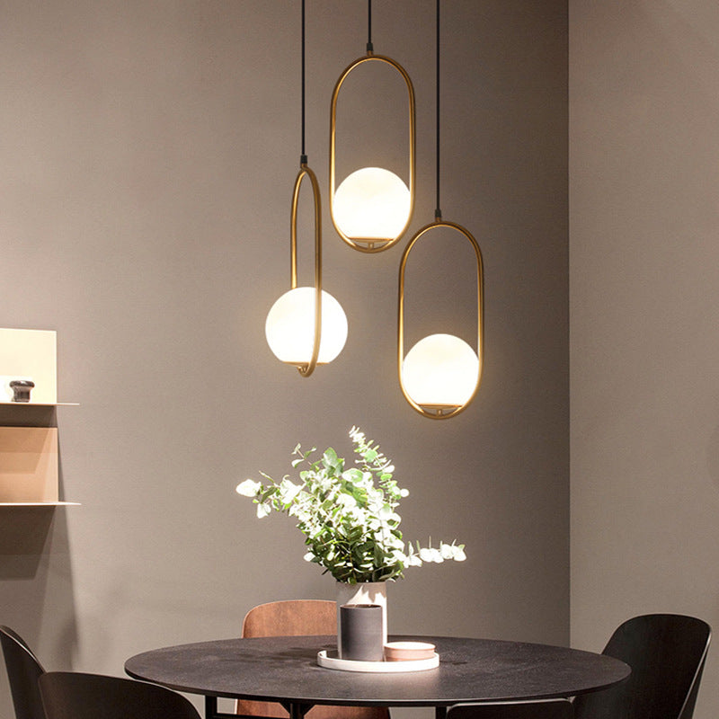 Modern Light Luxury Minimalist Oval Glass Orb 1/2-light Pendant Light BulbSquare