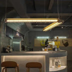 Contemporary Industrial Long Metal Acrylic 1/2 Light Island Light Chandelier for Dining Room Lumendat