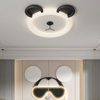 Lumendat Contemporary Creative Cartoon Panda PE Resin LED Kids Flush Mount Ceiling Light For Bedroom Lumendat