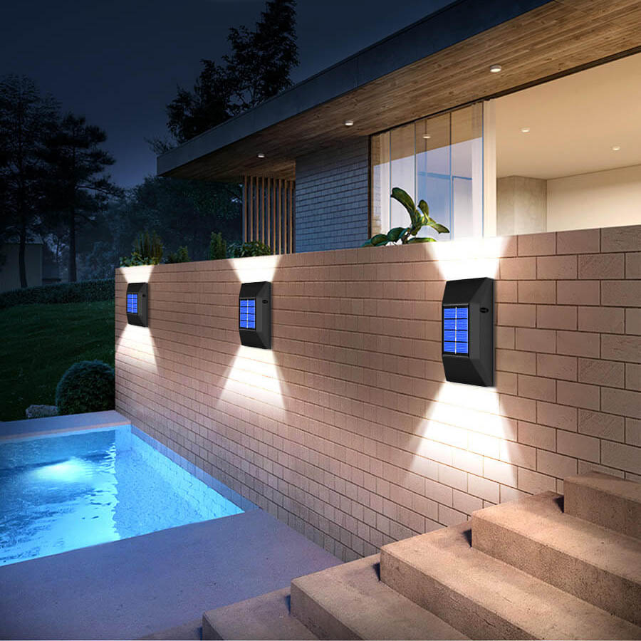 Simple Solar Waterproof Up and Down Lighted LED Wall Sconce Lamp Lumendat