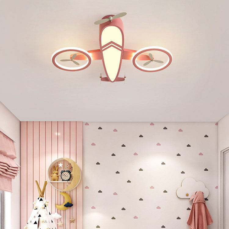 Lumendat Contemporary Creative Acrylic Cartoon Airplane LED Kids Flush Mount Ceiling Light For Living Room Lumendat