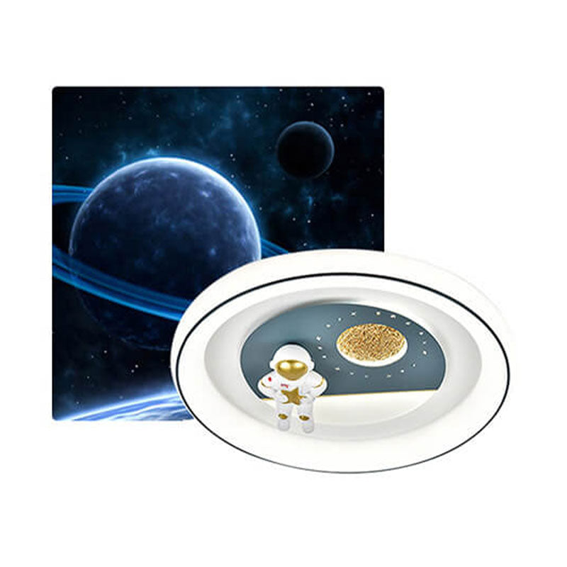 Lumendat Childlike Eye Protection Cartoon Space Villain LED Flush Mount Light Lumendat