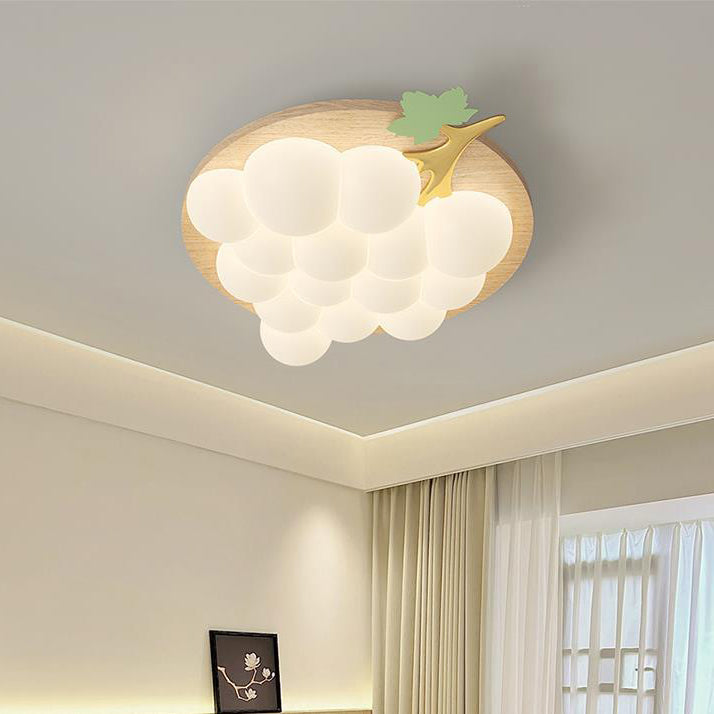 Lumendat Contemporary Creative Kids Grape Iron Plastic LED Flush Mount Ceiling Light For Bedroom Lumendat