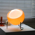 Contemporary Nordic Planet Orange Glass Iron 1-Light Table Lamp For Bedroom Lumendat