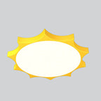 Lumendat Modern Children's Sun Iron Acrylic Frosted LED Flush Mount Ceiling Light Lumendat