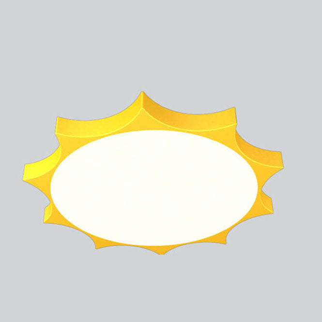 Lumendat Modern Children's Sun Iron Acrylic Frosted LED Flush Mount Ceiling Light Lumendat