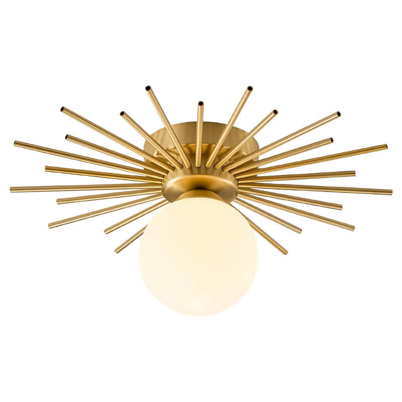 Glass Ball 1-light Semi-flush Mount Lighting