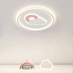 Contemporary Creative Cartoon Cloud Rainbow Acrylic LED Flush Mount Ceiling Light for Living Room