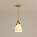 Japanese Light Luxury Ceramic Copper Round Mouth 1-light Pendant Light