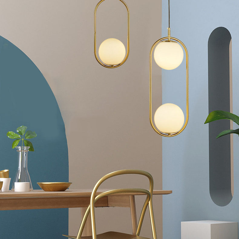 Modern Light Luxury Minimalist Oval Glass Orb 1/2-light Pendant Light BulbSquare