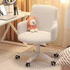 Modern Minimalist Fabric Velvet Nylon Sponge Round Rotatable Desk Chair Backrest Armrest For Home Office DFM-F
