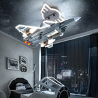 Lumendat Contemporary Creative Hardware Resin Children's Aircraft LED Semi-Flush Mount Ceiling Light For Bedroom Lumendat