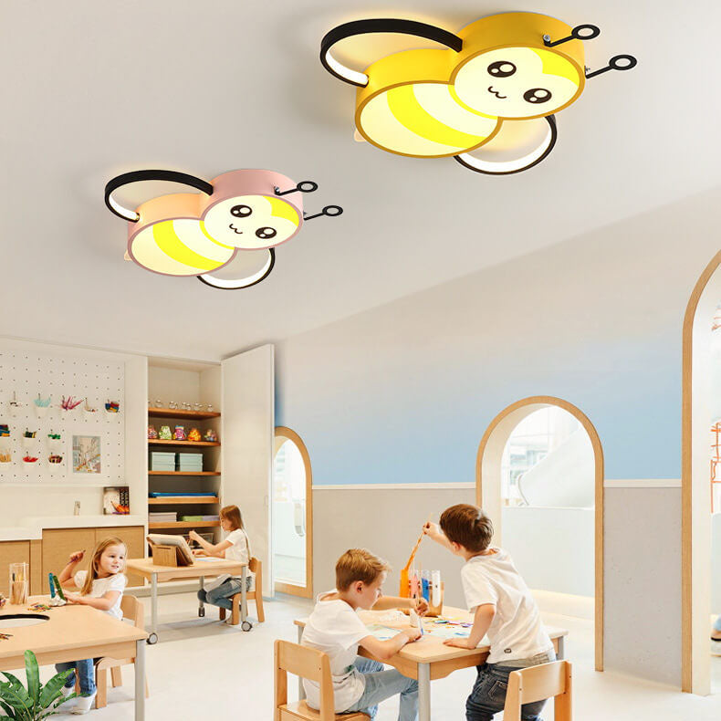 Lumendat Cartoon Creative Bees Acrylic Iron LED Flush Mount Ceiling Light Lumendat