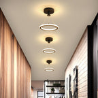 Modern Simplicity Aluminum Circle Strip LED Semi-Flush Mount Ceiling Light For Hallway Lumendat