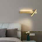 Modern Luxury Rectangle Cylinder Full Copper LED Wall Sconce Lamp For Bedroom