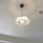 Traditional Vintage Lotus Leaf Glass Brass 1-light Pendant Light for Living Room BulbSquare