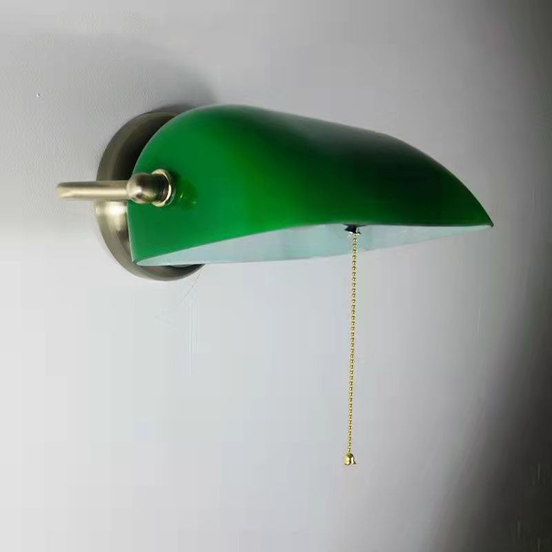 Vintage Glass Iron Round 1-Light Zipper Wall Sconce Lamp