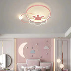 Lumendat Contemporary Nordic Kids Iron Acrylic Circle Round Crown Cloud LED Flush Mount Ceiling Light For Bedroom Lumendat