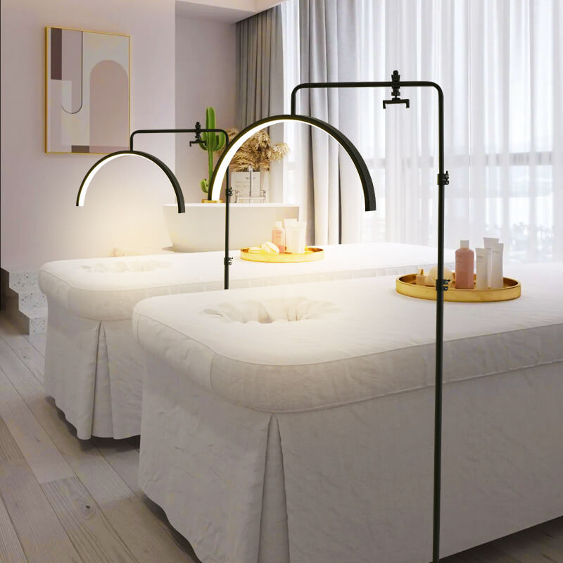 Modern Minimalist Half-Moon Iron Retractable LED Standing Floor Lamp Lumendat
