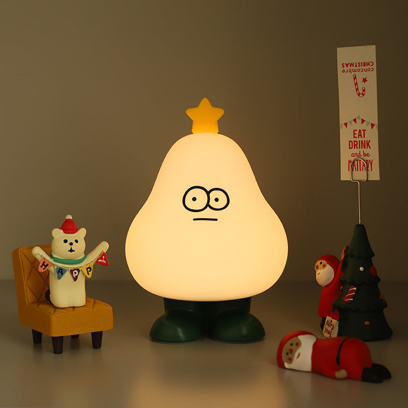 Lumendat Creative Cartoon Pear Silicone Timing LED Night Light Table Lamp Lumendat