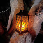 Traditional Vintage Solar Quadrangle Palace Light Iron Glass LED Outdoor Light For Garden Lumendat