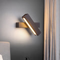 Modern Minimalist Rectangular Aluminum Iron Wood Rotatable LED Wall Sconce Lamp