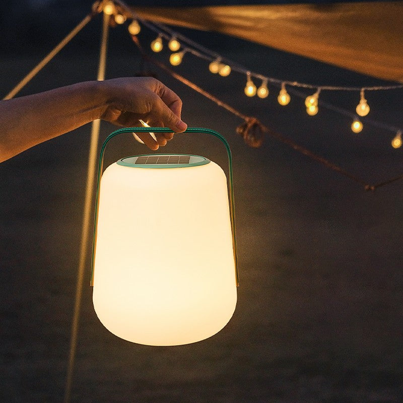 Modern Minimalist Solar Waterproof Leather PE Cylinder Striped Lantern Portable LED Landscape Lighting Outdoor Light For Outdoor Patio Lumendat